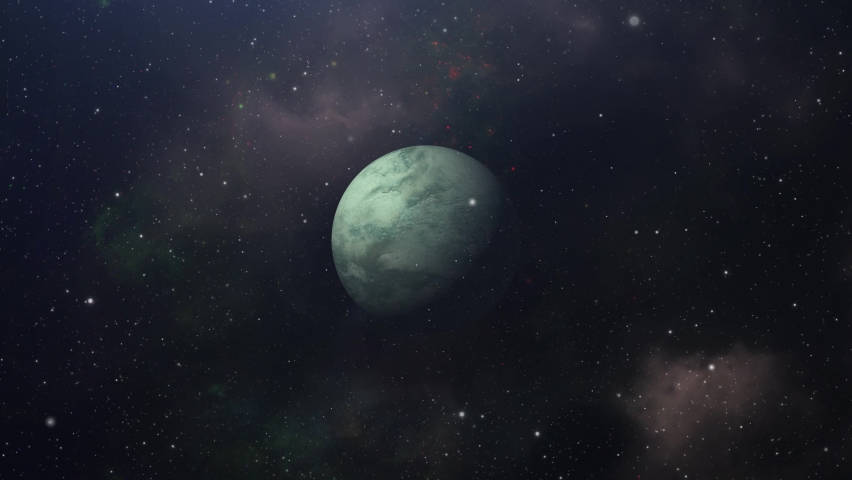 Mysterious green colored planet and space dust in space | Shutterstock HD Video #1097627279