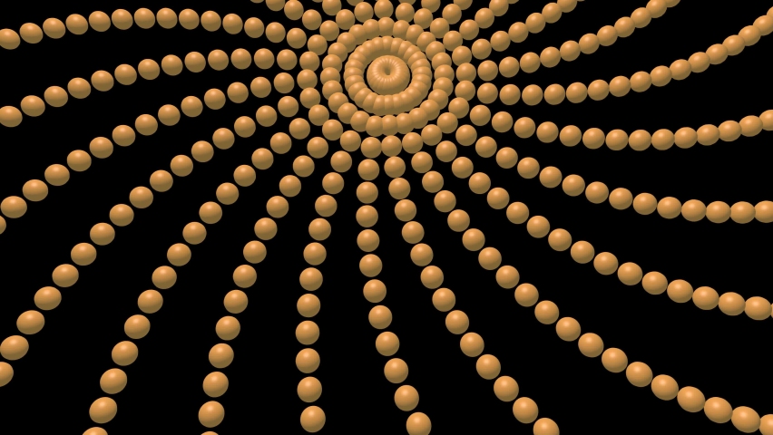 Twisting of a full-color layer of pearl spiral details around the center of symmetry on a black background. | Shutterstock HD Video #1097631253