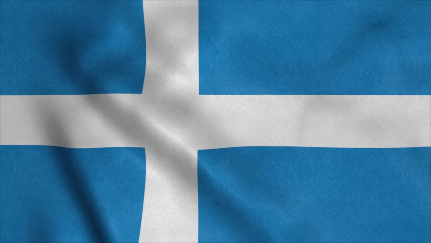 Shetland Islands of Scotland flag, waving in the wind, realistic background | Shutterstock HD Video #1097638521