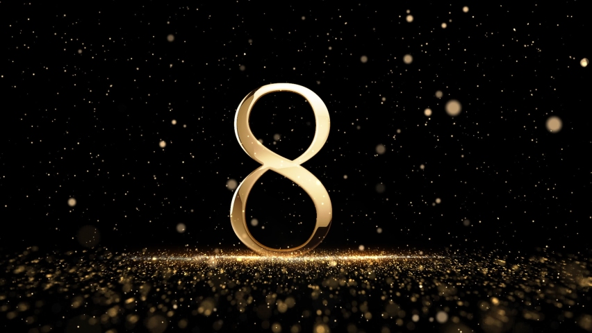 Top ten countdown glittering gold bright numbers from 10 to 1 seconds and New Year 2023. New year's eve countdown to 2023 with glittering gold particles. | Shutterstock HD Video #1097641405