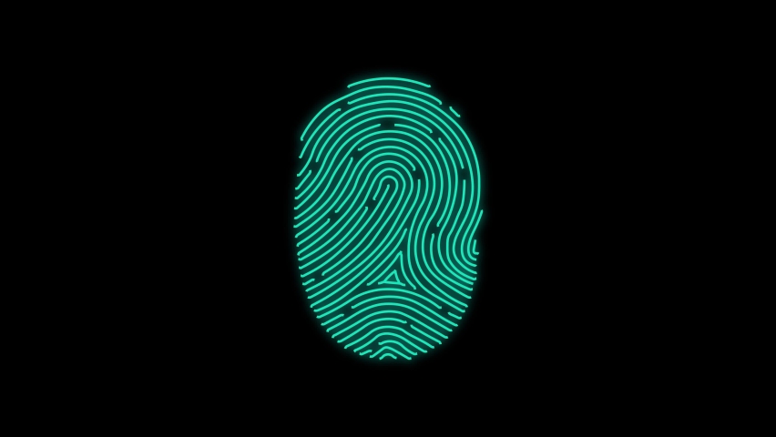 Fingerprint Futuristic Flight Code to Abstract Fingerprint in Cyberspace. Modern Technology Biometric Identification Process Royalty-Free Stock Footage #1097657757