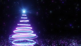 Neon Circles Christmas Tree Background 3D Rendering - Powered by Shutterstock - Get 15% off with code: PIKWIZARD15