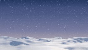 Animation of snow falling over christmas winter scenery background. Christmas, festivity, celebration and tradition concept digitally generated video.
