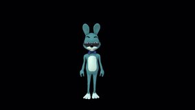 Cartoon Mr.Rabbit Dance 1, Animation.1920X1080.10 Second Long.Transparent Alpha video.