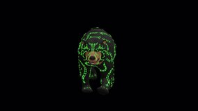 Toy Bear Walk Front , Animation. Full HD 1920×1080.Transparent Alpha Video. LOOP.