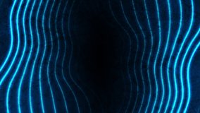 Blue neon laser wavy lines on grunge background. Seamless looping futuristic glowing motion design. Video animation Ultra HD 4K 3840x2160