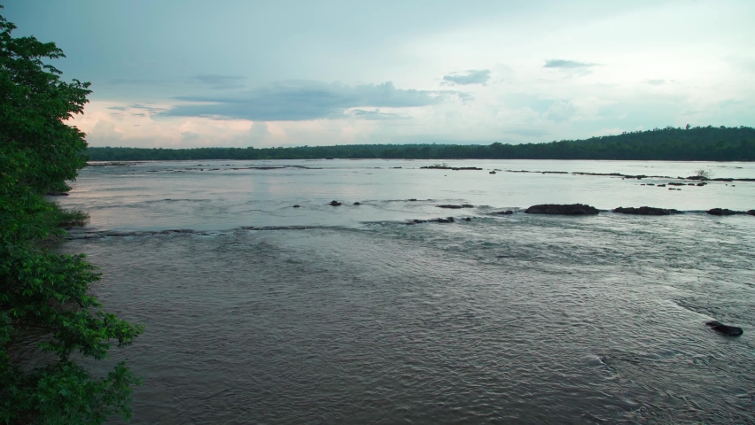 Iguazu Falls on the border of Brazil and Argentina in South America
