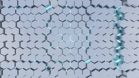 Dynamic Hexagons. Abstract 3d background.