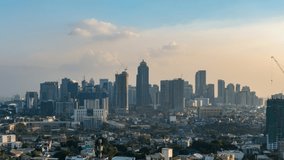 [4K UHD Time lapse video] Philippines Manila BGC Skyscrapers from Day to Night Magic hour (zoom out)