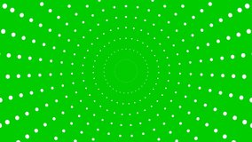 Animated increasing white dots circles from the center. Vector illustration isolated on green background. - Powered by Shutterstock - Get 15% off with code: PIKWIZARD15