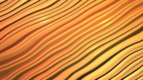 Abstract background of yellow gold diagonal gradient unusual shiny bright beautiful lines and moving waves. Video in high quality 4k, motion design