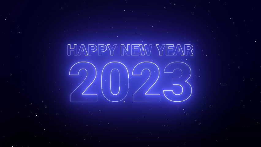 Happy New Year 2023 Neon sign animation text Royalty-Free Stock Footage #1097750437