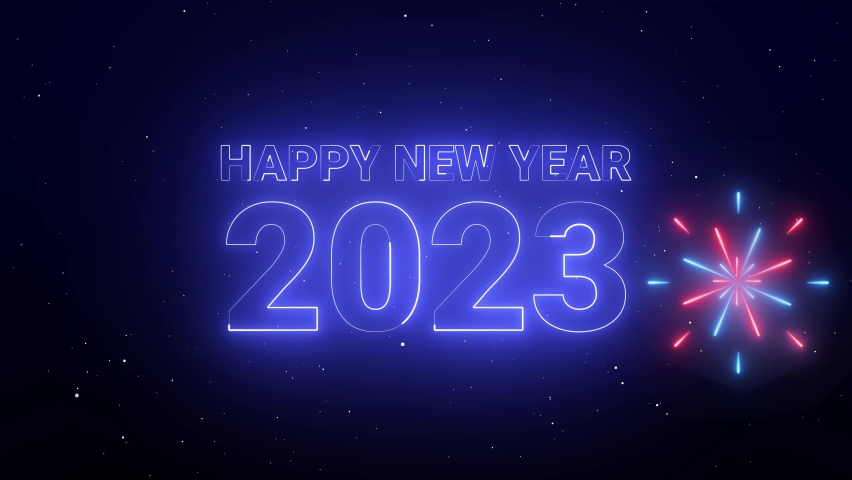 Happy New Year 2023 Neon sign animation text | Shutterstock HD Video #1097750437