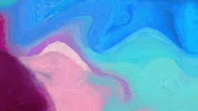 Fluid art drawing video, abstract acrylic texture with colorful waves. Liquid paint mixing backdrop with splash and swirl. background motion overflowing colors