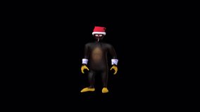 Cartoon Gorilla Dance 3, Full HD 1920×1080.13 Second Long.Transparent Alpha video