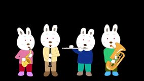  video material of New Year's greetings in 2023. Rabbits are singing and playing musical instruments to celebrate the New Year.
