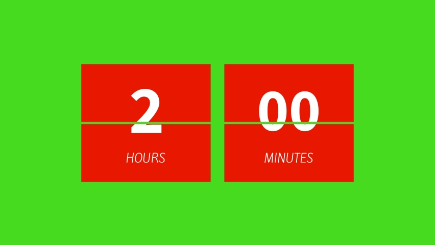 Time animation of 2:00 in red color on green background, the time of 2:00 in digit, time in number | Shutterstock HD Video #1097762963