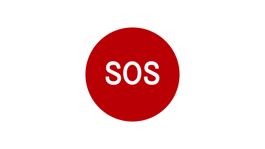 SOS icon isolated on transparent background with alpha channel.