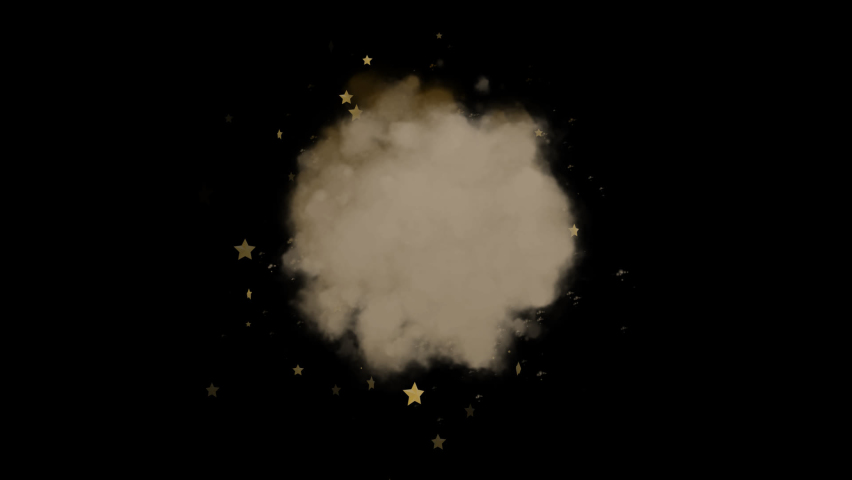 cartoon dust clouds with stars during the scuffle
