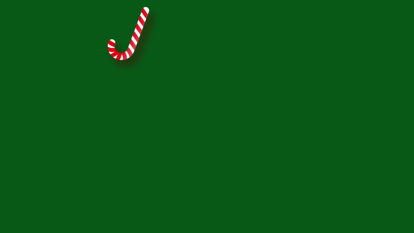 Vertical Christmas frame animation consisting of Christmas candy, stars, and snowflakes on a green background. Christmas frame animation with key color. Key color, Chroma key. Royalty-Free Stock Footage #1097786995