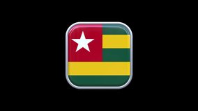 3d Togo Flag Square Icon Animation Transparent Background Free Video