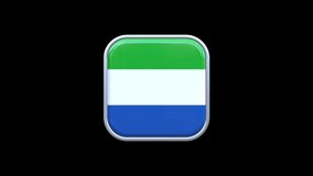 3d Sierra Leone Flag Square Icon Animation Transparent Background Free Video