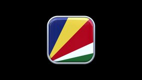3d Seychelles Flag Square Icon Animation Transparent Background Free Video