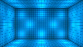 Broadcast Hi-Tech Blinking Illuminated Cubes Room Stage, Blue, Corporate, 3D, Loopable, 4K