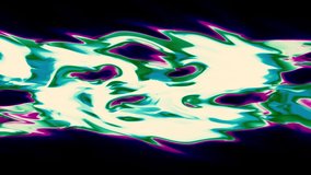 Dark background with green neon blots. Motion. A huge blob of blob that spreads smoothly in abstraction