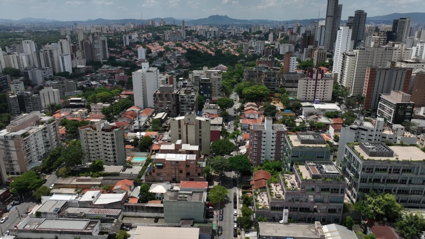 Panoramic view of Sao Paulo, Vila Madalena district, Brazil.