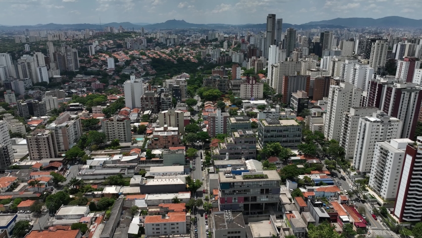 Panoramic view of Sao Paulo, Vila Madalena district, Brazil.