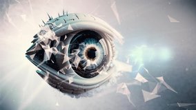 Concept of bionic cyber eye with glowing digital elements and plexus background - Powered by Shutterstock - Get 15% off with code: PIKWIZARD15