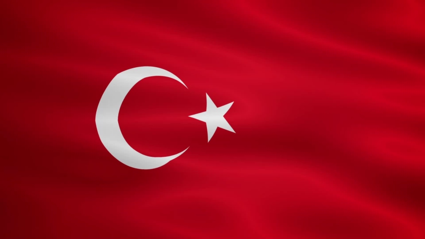 The official waving flag of Turkey Royalty-Free Stock Footage #1097826717