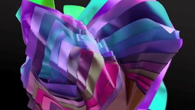 Multicolored photorealistic fabric layers floating on a black background. Futuristic textile animation in pastel colors, close-up, smoothly moving silk waves, 4K 3D rendering, Cloth color - Powered by Shutterstock - Get 15% off with code: PIKWIZARD15