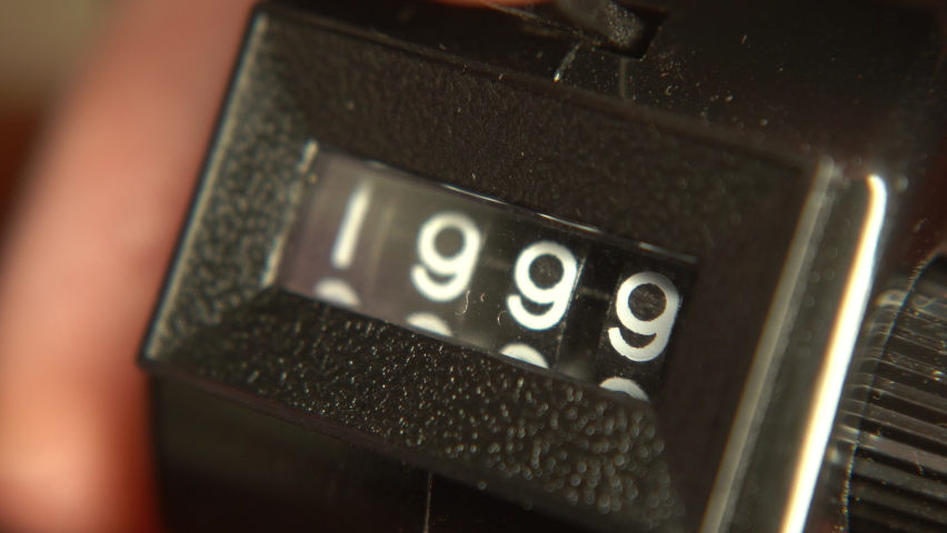 Number on a tally counter changing from 1999 to 2030 Royalty-Free Stock Footage #1097828675