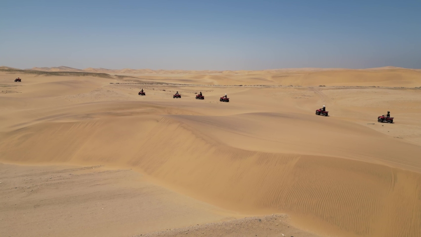 Namibia Desert. Aerial View Sand Dunes near Walvis Bay and Swakopmund. Skeleton Coast. Namibia. Africa.