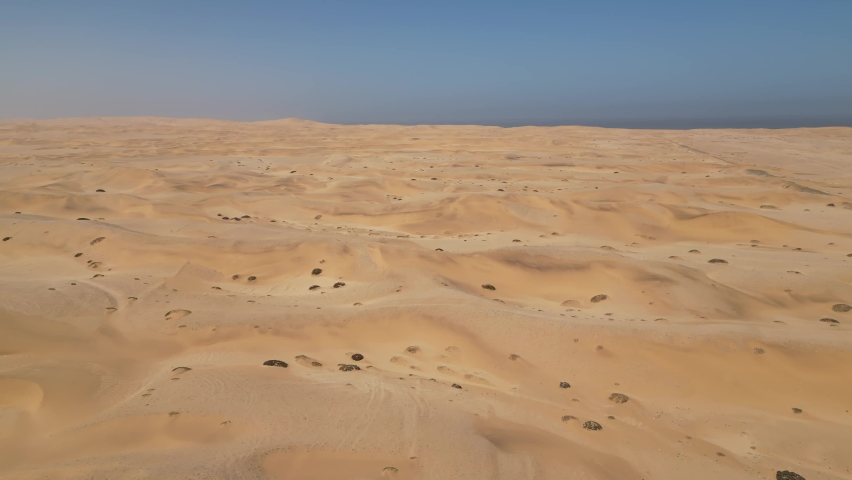 Namibia Desert. Aerial View Sand Dunes near Walvis Bay and Swakopmund. Skeleton Coast. Namibia. Africa.