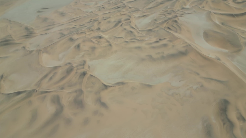 Namibia Desert. Aerial View Sand Dunes near Walvis Bay and Swakopmund. Skeleton Coast. Namibia. Africa.