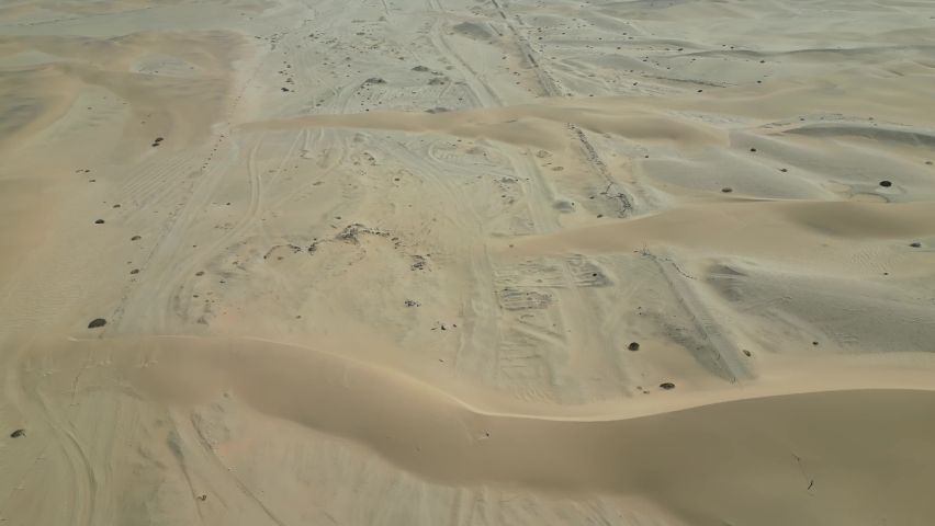 Namibia Desert. Aerial View Sand Dunes near Walvis Bay and Swakopmund. Skeleton Coast. Namibia. Africa.