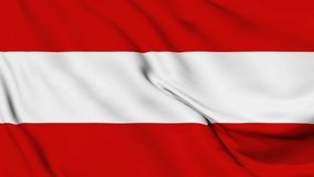 4K Ultra Hd 3840x2160. A beautiful view of Austria flag video. 3D flag waving seamless loop video animation.