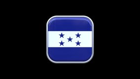 3d Honduras Flag Square Icon Animation Transparent Background Free Video