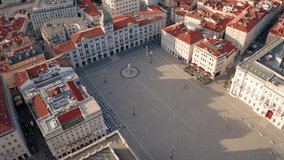 4K aerial - a bird's eye view video (Ultra High Definition) of Trieste town. Aerial summer scene of , Italy, Europe. Traveling concept background.