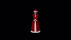 Santa Mom Dance 2 – Christmas Concept animation.Full HD 1920×1080.15 Second Long.Transparent Alpha video.