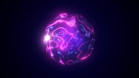 A round purple planet with a molten core in the center in space, a star sphere with an energy magical glowing field of plasma. Abstract background. Video in high quality 4k, motion design - Powered by Shutterstock - Get 15% off with code: PIKWIZARD15