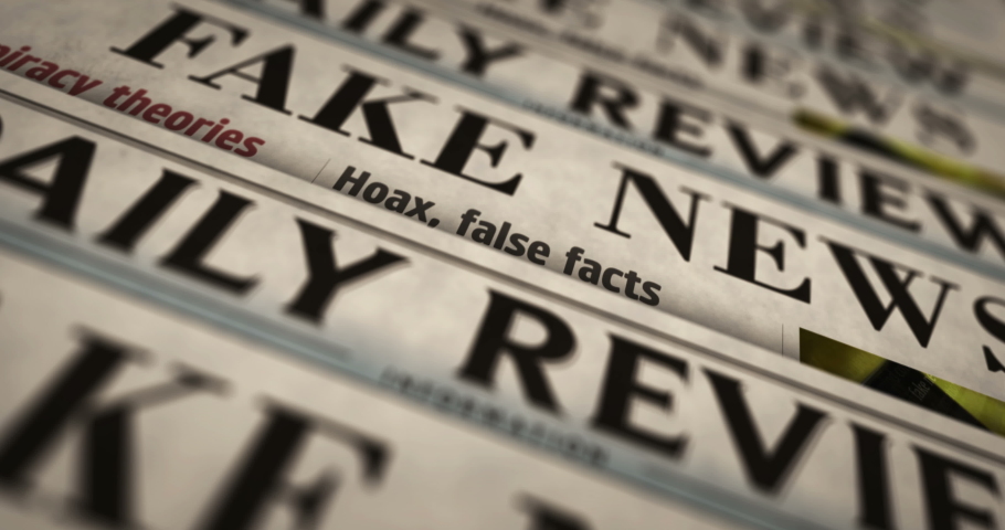 Fake news, conspiracy theory, hoax and disinformation daily news newspaper printing. Abstract concept retro headlines 3d seamless looped. Royalty-Free Stock Footage #1097922681