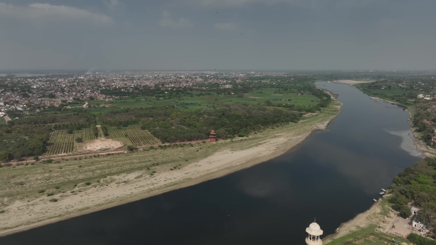 A Beautiful Aerial Shot of Taj Mahal at Agra in India
 Royalty-Free Stock Footage #1097938121
