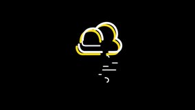 Weather pictograms animation. Forecast footage in 4k. Weather symbols. Isolated forecast icons in animation. Editable background.