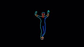 Neon Nurse Dance Loop, Animation.Full HD 1920×1080. 16 Second Long.Transparent Alpha Video. LOOP.