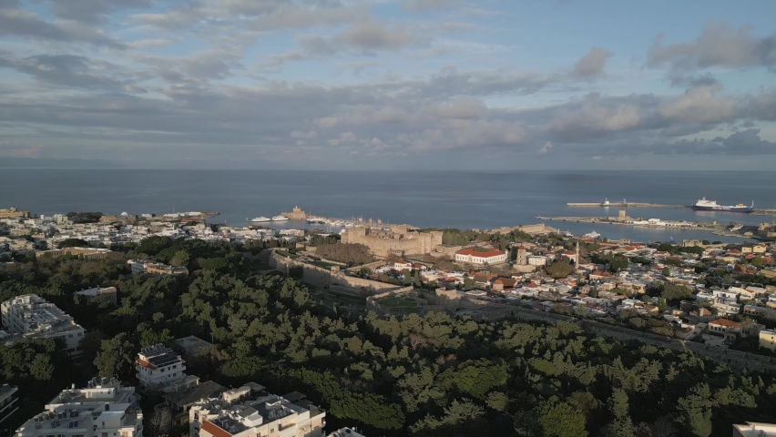 Rhodes Port Greece aerial shoot