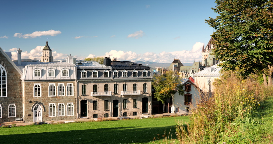 Old stone buildings in downtown old Quebec City Canada